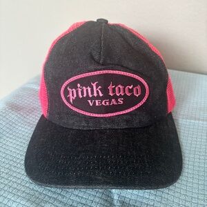 Pink Taco Vegas Hard Rock Hotel Las Denim Mesh Snapback Patch Adjustable Cap Hat